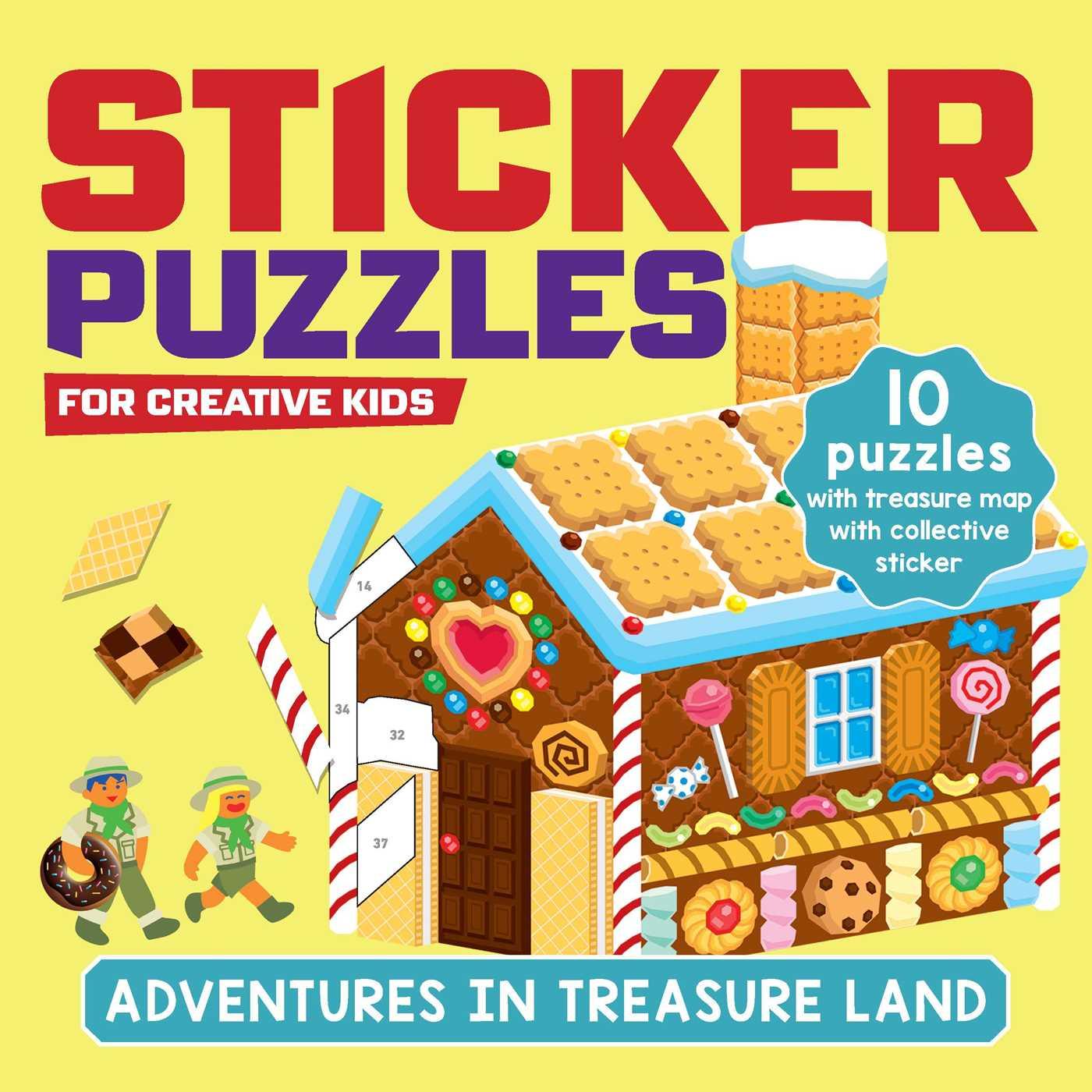 Carte Sticker Puzzles for Creative Kids; Adventures in Treasureland: Sticker by Number; 10 Puzzles with a Fun Exploration Story; For Kids Ages 4-8; Good for 