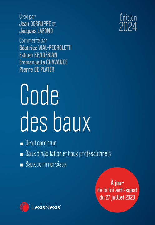 Kniha Code des baux 2024 Béatrice Vial-Pedroletti