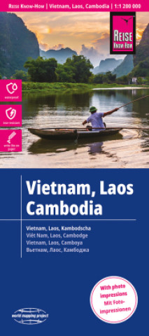 Nyomtatványok Reise Know-How Landkarte Vietnam, Laos, Kambodscha (1:1.200.000) 