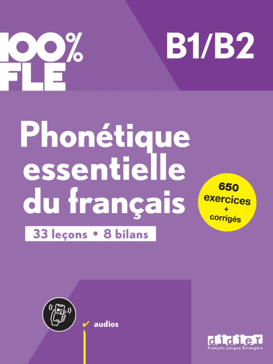 Книга Phonetique essentielle du francais b1/b2 - livre + didierfle.app 