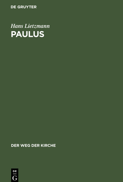 Knjiga Paulus Hans Lietzmann