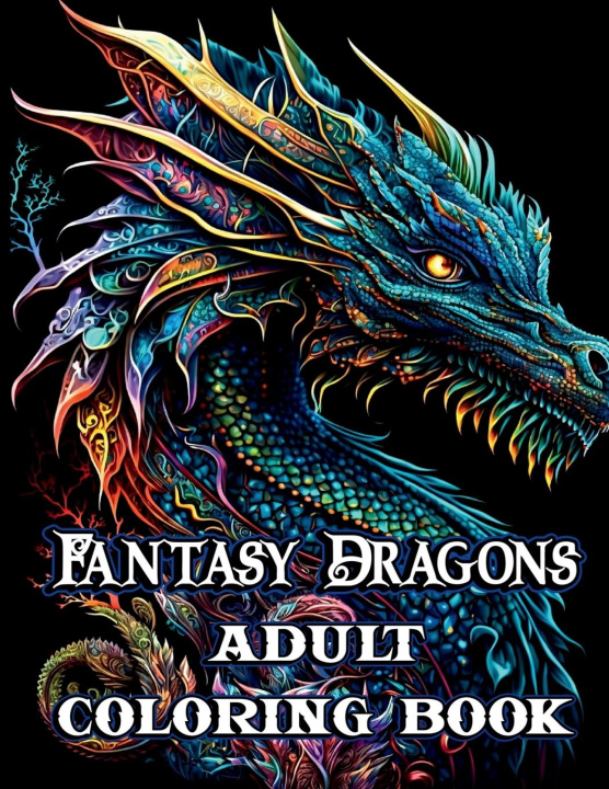 Книга Fantasy Dragons Adult Coloring Book 