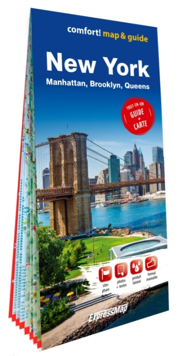 Kniha New York 1/70.000, 1/15.000 (map&guide XL / carte et guide XL, laminée - plan de ville) 