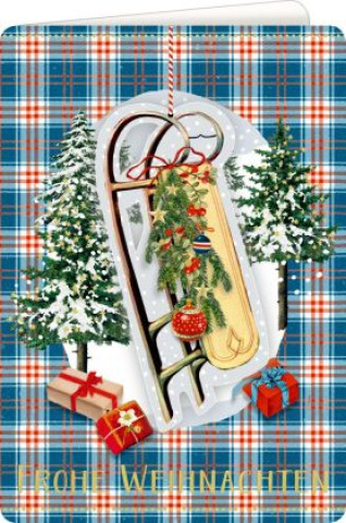 Igra/Igrača Weihnachtskarte Schlitten 