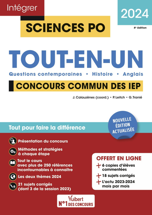 Kniha Sciences Po - Concours commun des IEP 2024 - Tout-en-un Tranié