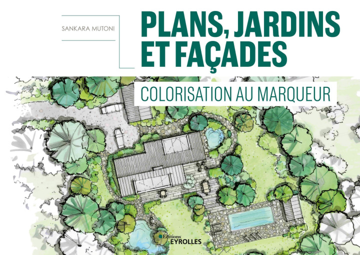 Książka Plans, jardins et façades - Colorisation au marqueur Mutoni