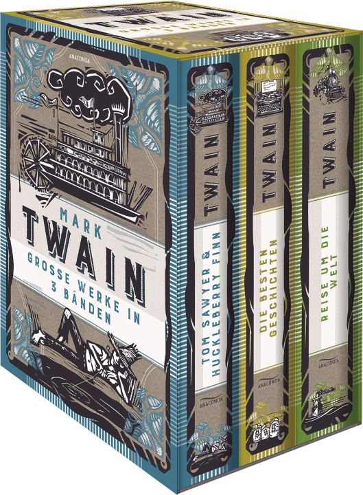 Carte Twain, Mark (3 Bände im Schuber: Tom Sawyer und Huckleberry Finn; Die besten Geschichten; Reise um die Welt) Heinrich Conrad