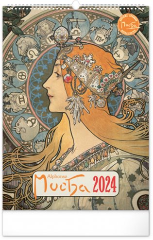 Book Kalendář 2024 nástěnný: Alfons Mucha, 33 × 46 cm 