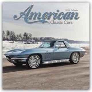 Календар/тефтер American Classic Cars Calendar 2024  Square Car Wall Calendar - 16 Month 