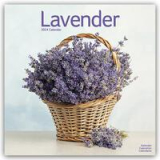 Calendar / Agendă Lavender Calendar 2024  Square Flowers Wall Calendar - 16 Month 