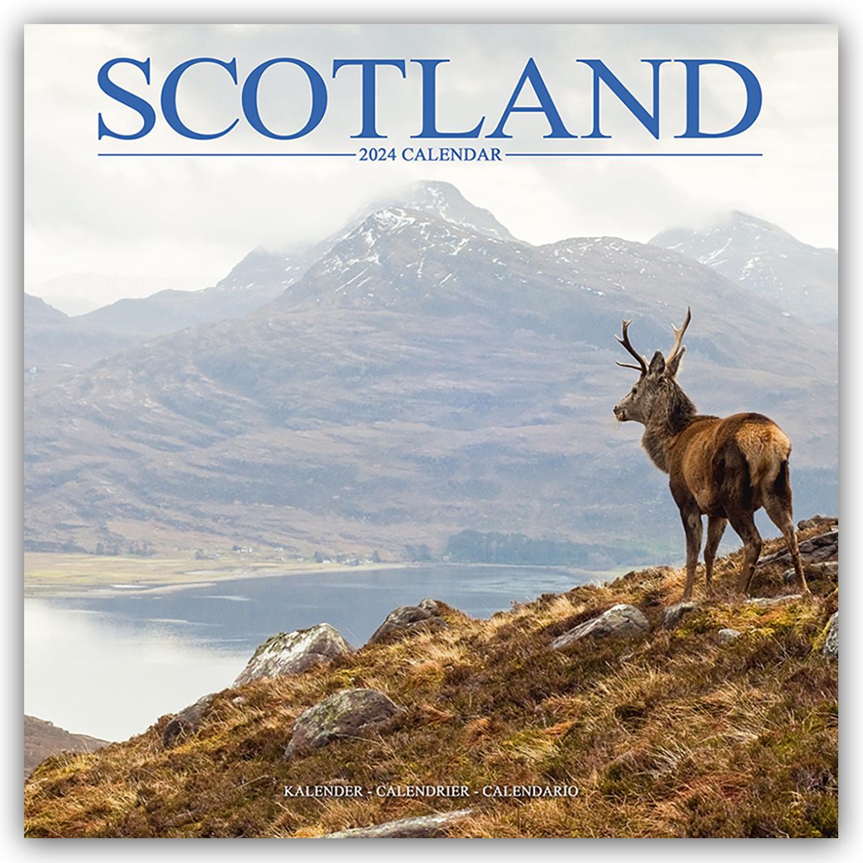 Kalendarz/Pamiętnik Scotland Calendar 2024  Square Travel Wall Calendar - 16 Month 