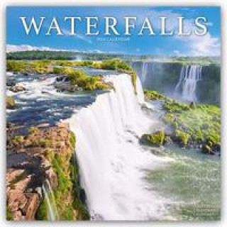 Календар/тефтер Waterfalls Calendar 2024  Square Scenic Wall Calendar - 16 Month 