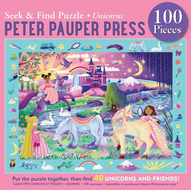 Book Unicorns Seek & Find 100-Piece Jigsaw Puzzle 