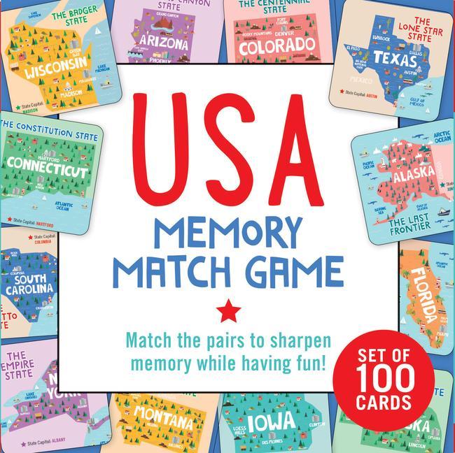 Joc / Jucărie USA Memory Match Game (Set of 100 Cards) 