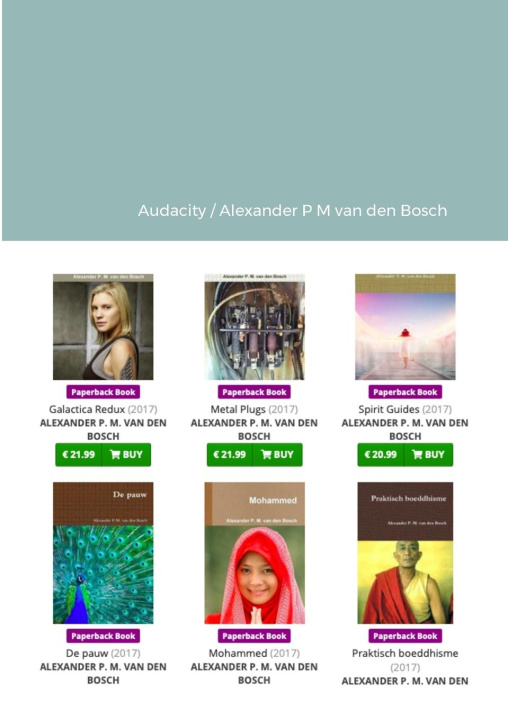 Knjiga Audacity Alexander P M van den Bosch