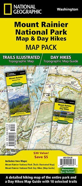 Tiskanica Mount Rainier Day Hikes and National Park Map [Map Pack Bundle] Map 