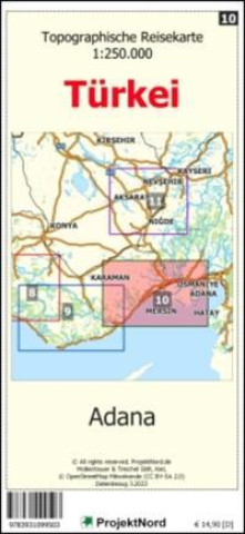 Drucksachen Adana - Topographische Reisekarte 1:250.000 Türkei (Blatt 10) 