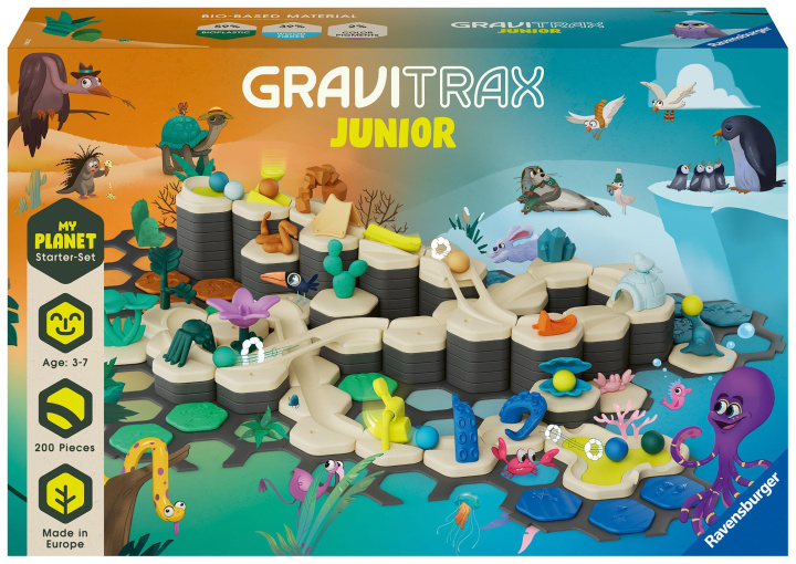 Gra/Zabawka Ravensburger GraviTrax Junior Starter-Set XXL - Erweiterbare Kugelbahn für Kinder, Murmelbahn aus umweltfreundlichen Materialen mit Themenwelten, Lern 