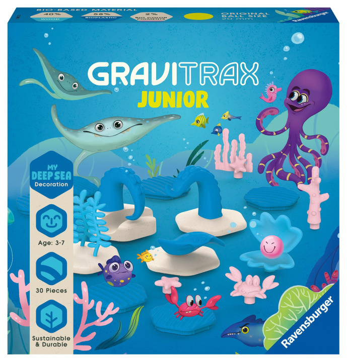 Game/Toy Ravensburger GraviTrax Junior Extension Ocean - Erweiterbare Kugelbahn für Kinder, Murmelbahn aus umweltfreundlichen Materialen mit Themenwelten, Lern 