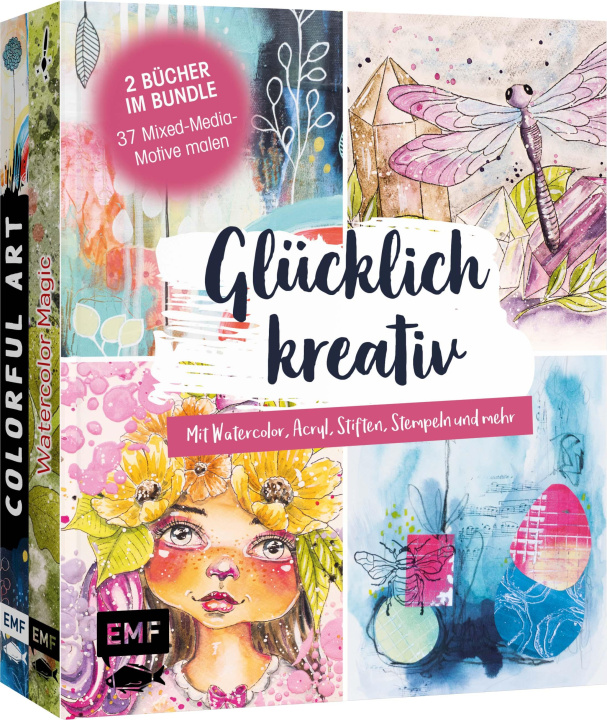 Kniha Glücklich kreativ - Zwei Bücher im Bundle: 37 Mixed-Media-Motive malen Andrea Gomoll-Wünsche