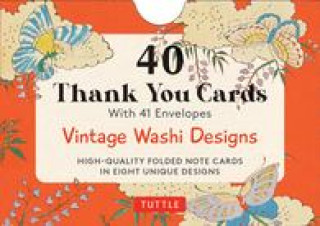 Kniha VINTAGE WASHI DESIGNS 40 THANK YOU CARDS TUTTLE