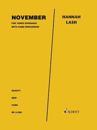 Knjiga NOVEMBER FOR THREE SOPRANOS AND HAND PERCUSSION - PERFORMANCE SCORE 