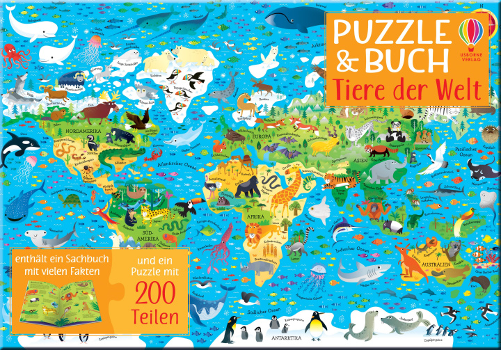 Carte Puzzle & Buch: Tiere der Welt Kirsteen Robson