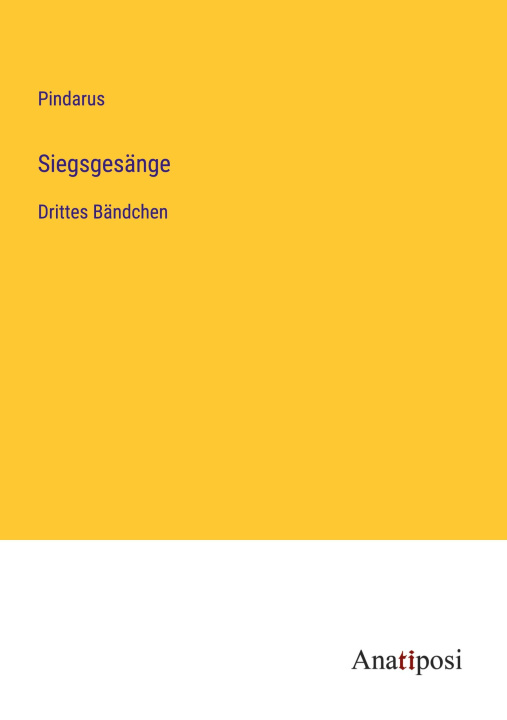 Knjiga Siegsgesänge Pindarus