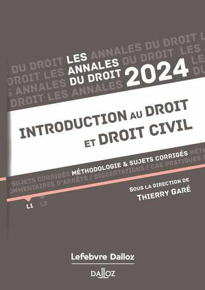 Book Annales Introduction au droit et droit civil 2024 