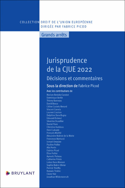Carte Jurisprudence de la CJUE 2022 - Décisions et commentaires 