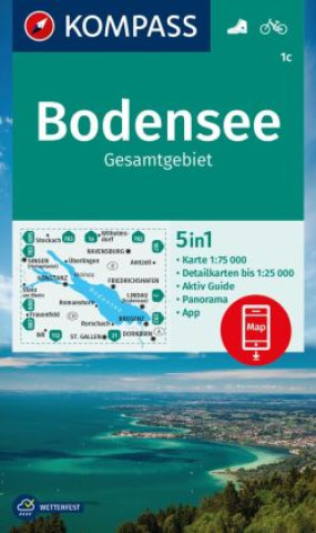 Drucksachen KOMPASS Wanderkarte 1c Bodensee Gesamtgebiet 1:75.000 