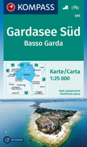 Nyomtatványok KOMPASS Wanderkarte 695 Gardasee Süd, Basso Garda 1:25.000 