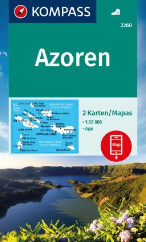 Prasa KOMPASS Wanderkarten-Set 2260 Azoren (2 Karten) 1:50.000 