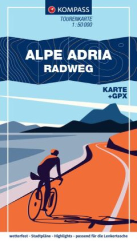 Carte KOMPASS Fahrrad-Tourenkarte Alpe Adria Radweg 1:50.000 
