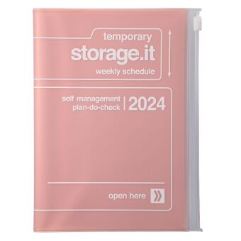 Naptár/Határidőnapló MARK'S 2023/2024 Taschenkalender B6 vertikal, Storage it, Pink 