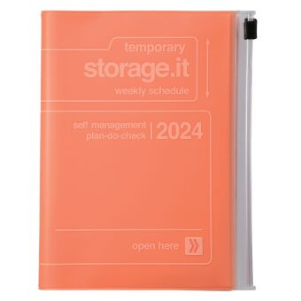 Kalendář/Diář MARK'S 2023/2024 Taschenkalender A6 vertikal, Storage it, Orange 