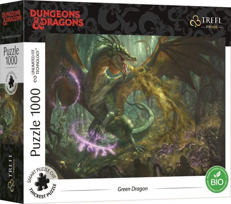 Spiel/Spielzeug Trefl Puzzle UFT Dungeons&Dragons: Zelený drak 1000 dílků 