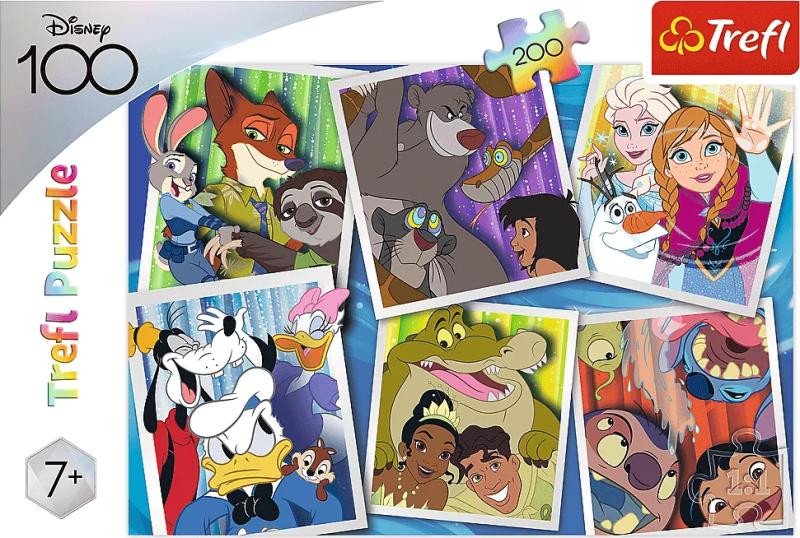 Joc / Jucărie Trefl Puzzle Disney 100 let: Postavičky Disney 200 dílků 