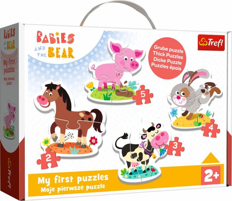 Joc / Jucărie Trefl Puzzle Baby Na farmě 4v1 (2,3,4,5 dílků) 