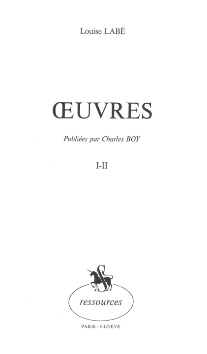 Book Œuvres Labé