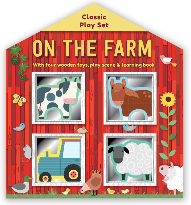 Knjiga On the Farm: Wooden Toy Play Set 