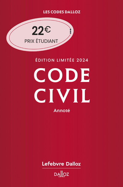 Carte Code civil 2024 annoté. Édition limitée. 123e éd. Xavier Henry