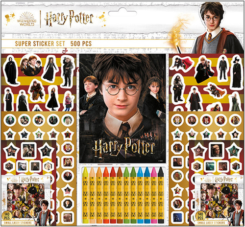 Kniha Samolepkový set s voskovkami 500 ks Harry Potter 