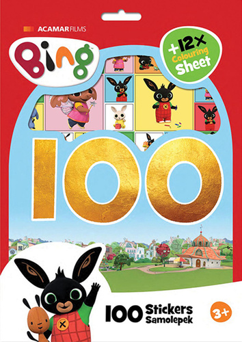 Kniha 100 samolepek s omalovánkovými listy Bing 