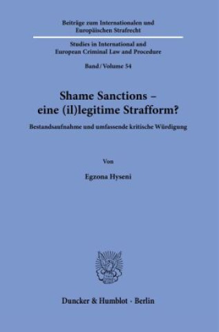 Книга Shame Sanctions - eine (il)legitime Strafform? Egzona Hyseni