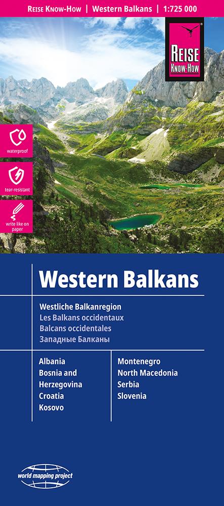 Tiskovina Reise Know-How Landkarte Westliche Balkanregion / Western Balkans (1:725.000) 