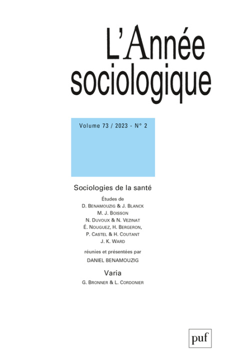 Buch Annee sociologique 2023, vol. 73(2) 
