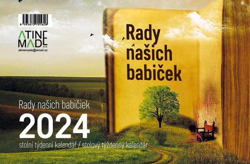 Kniha Kalendář 2024 Rady našich babiček, stolní, týdenní, 225 x 150 mm 