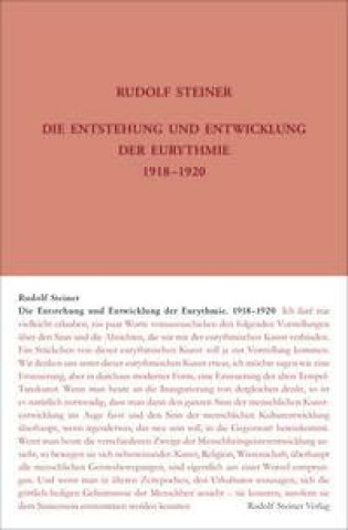 Книга Die Entstehung und Entwicklung der Eurythmie 1918-1920 Martina Maria Sam