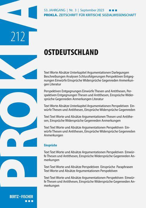Buch Ostdeutschland Prokla 212